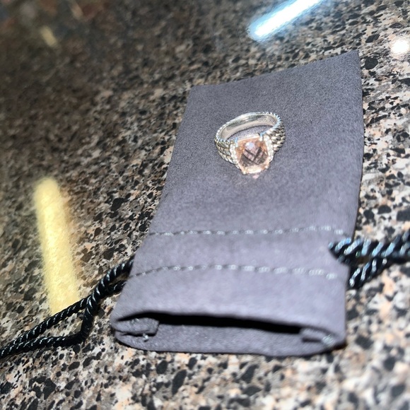 Authentic David Yurman Petite Wheaton Morganite and Diamonds, 10mm - Picture 3 of 9